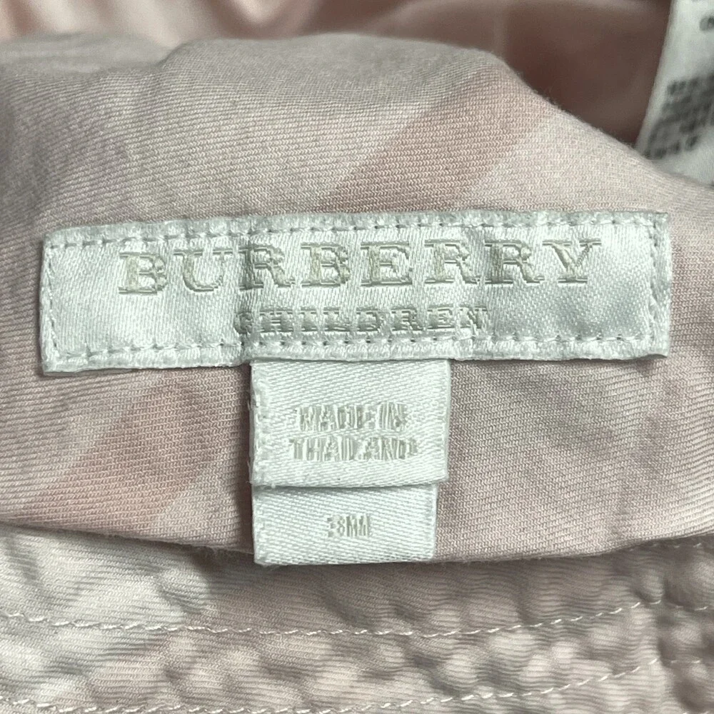 Burberry Children Bucket Hat Girls SM Small Pink Plaid Cotton Quilted Wide Brim